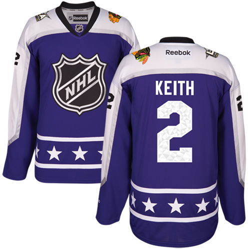 Blackhawks #2 Duncan Keith Purple All-Star Central Division Stitched NHL Jersey - Click Image to Close